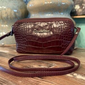 Tony Bellucci Leather Croc-Embossed Crossbody Bag